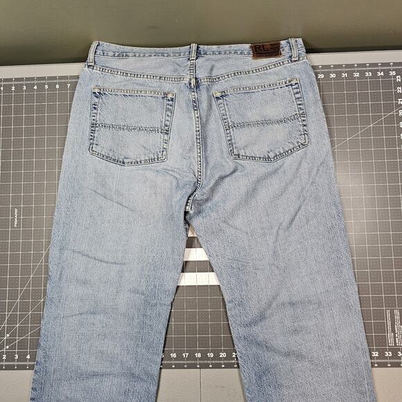 Polo Ralph Lauren Jeans Mens 36x32 Faded Distressed Repaired Straight Relaxed - Picture 11 of 16